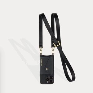 Bandolier Hailey crossbody in black and gold for iPhone 13 Pro